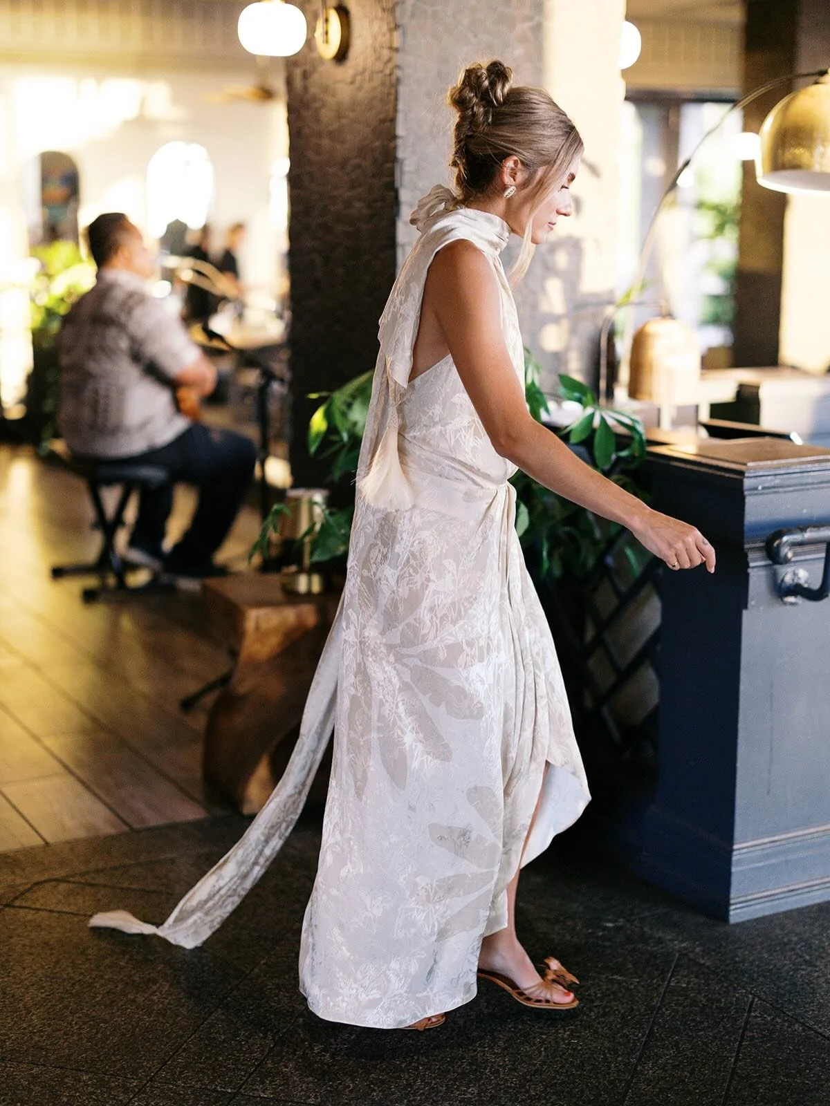 our very own bride @torbeans styled in @johannaortizofficial @cultgaia @eliou__ and some vintage @celine heels to tie it together for her island rehearsal dinner 🏝️ 

photos by @brejanephoto 
hair @hairbytayytoups 
glam @twixxay