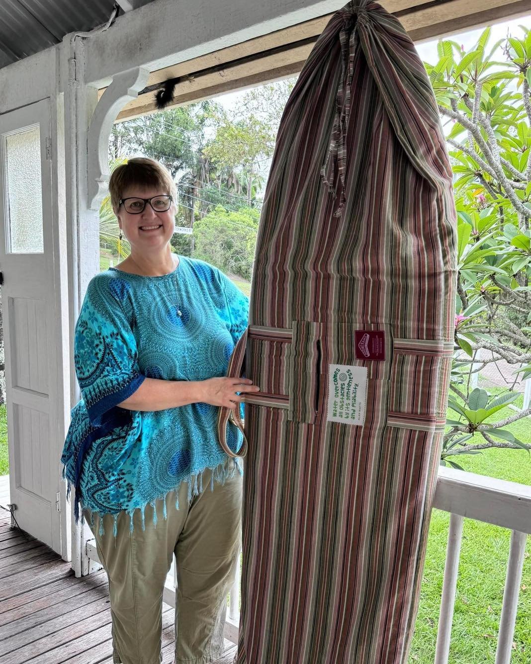 I spoke recently in parliament about this great partnership between local groups Trek2Health and Boomerang Bags The Gap &amp; Surrounds who are making the surfboard covers for these social enterprise.

Each surfboard bag cover is made of recycled mat