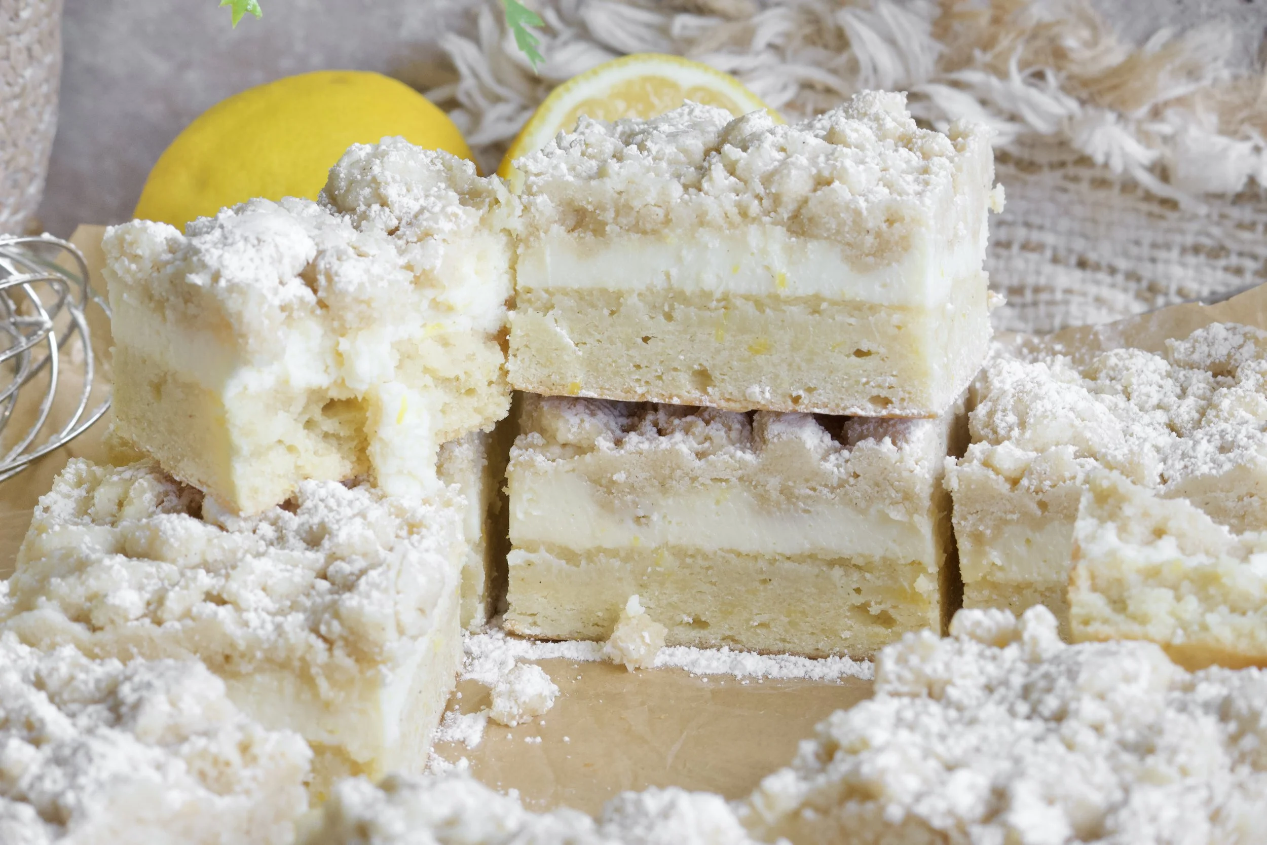 gluten-free lemon custard crumb bars