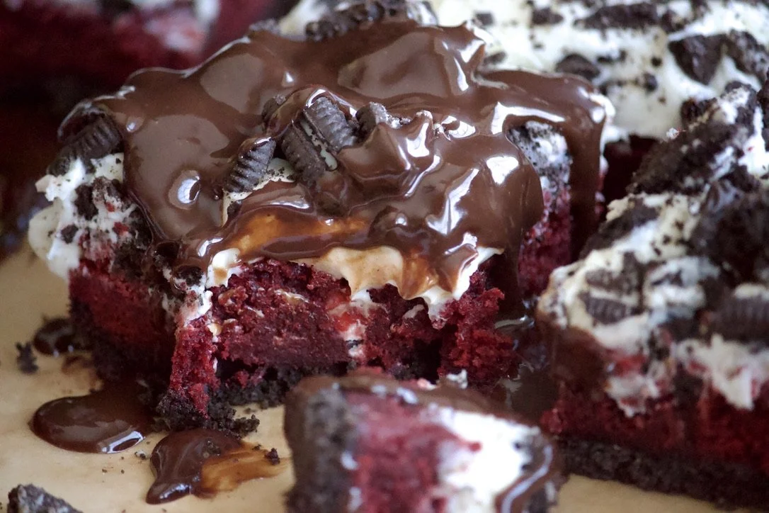 red velvet brownie gluten-free with oreos
