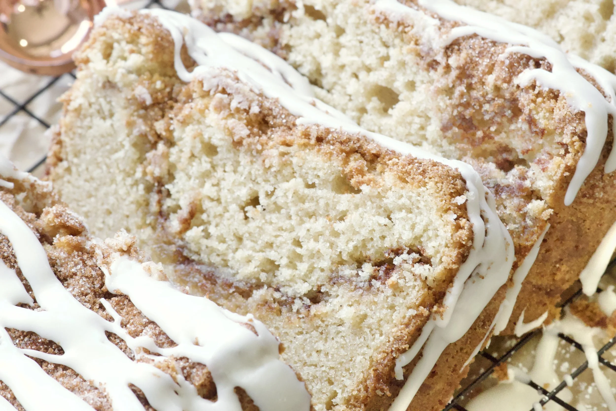 cinnamon swirl loaf cake with icing