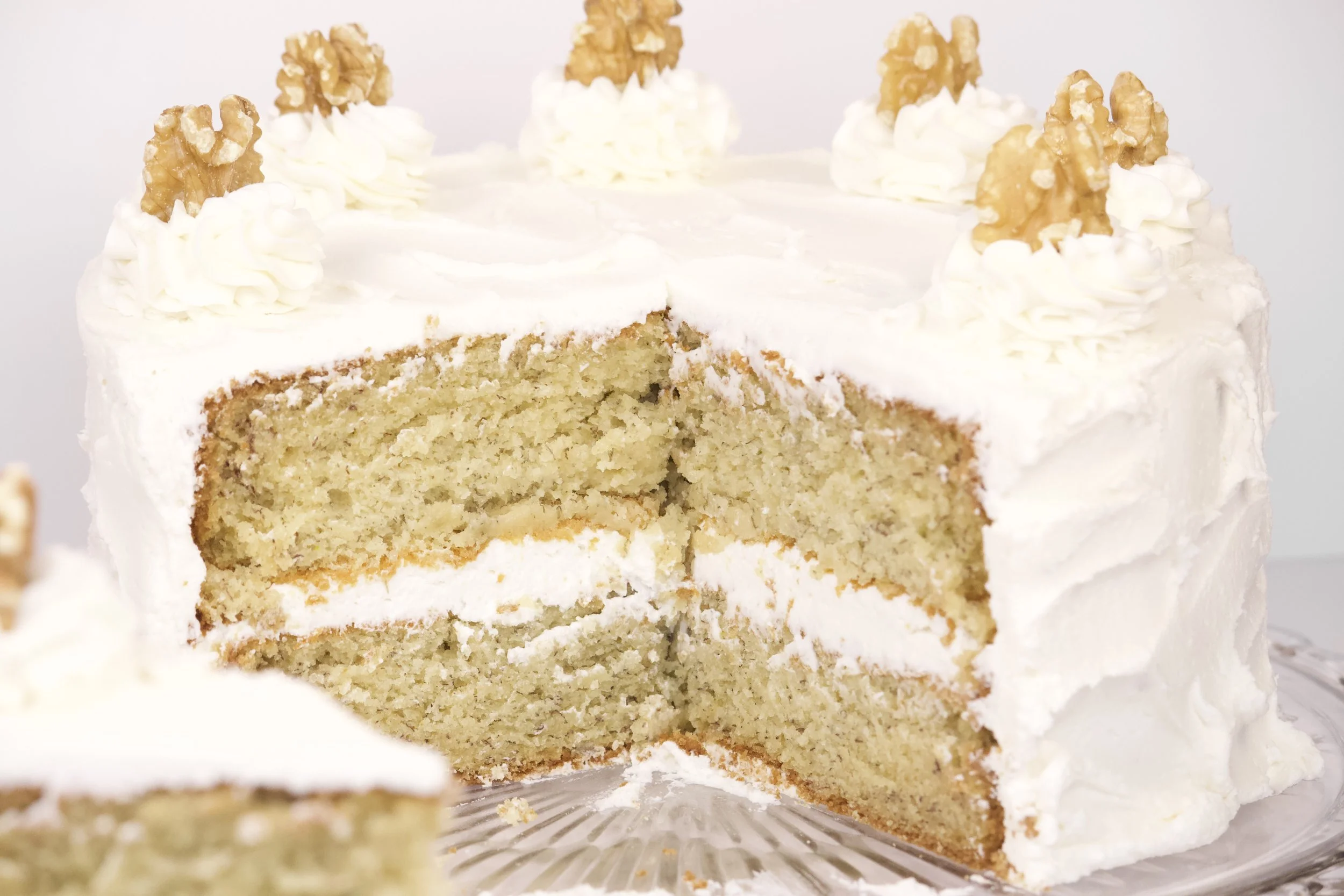 banana cake with vanilla buttercream