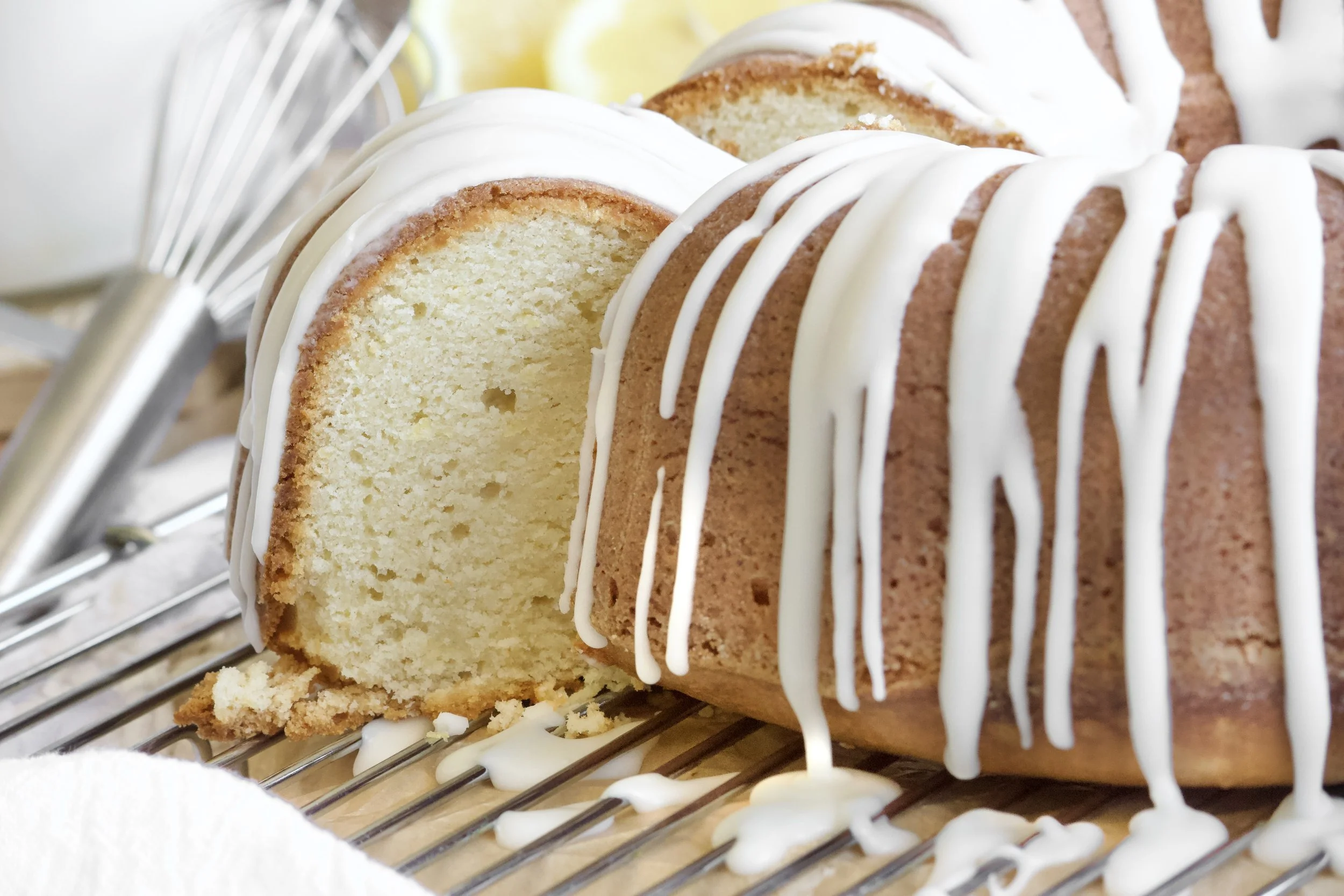 slice of lemon pound cake