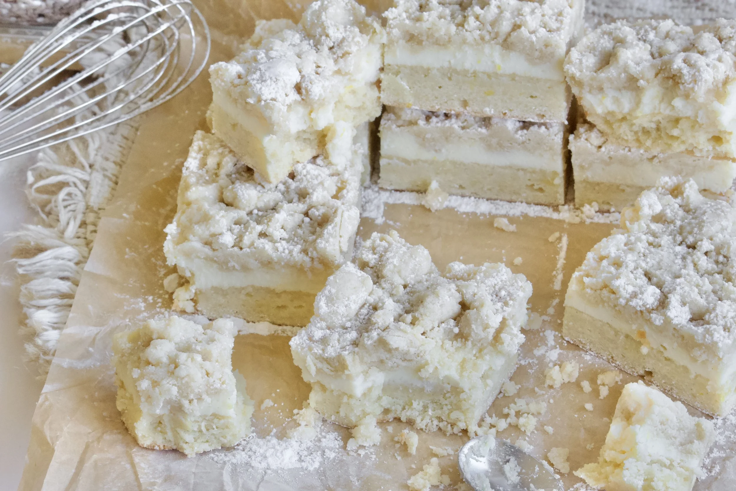 lemon crumb bars with custard center