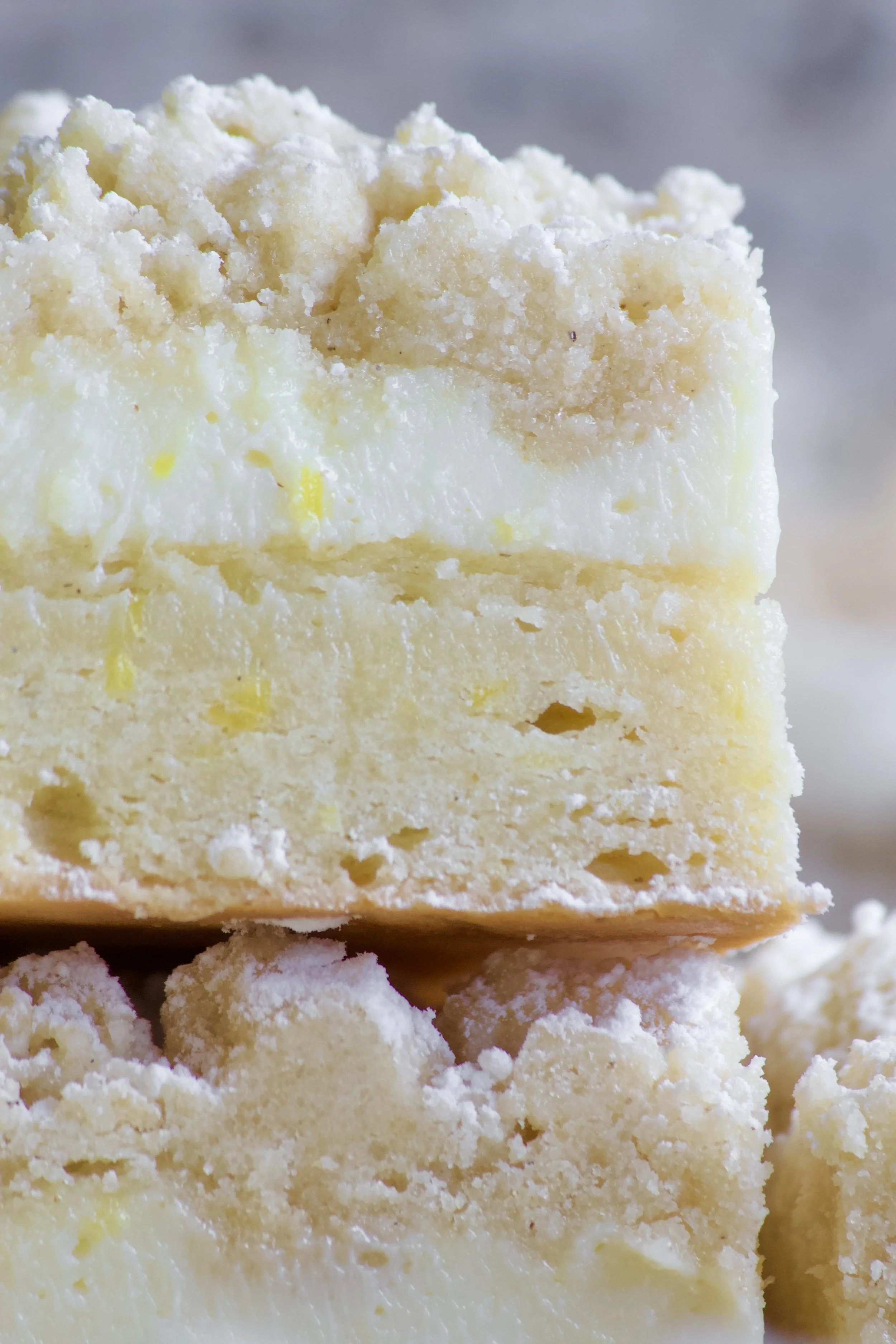 lemon crumb bars stacked
