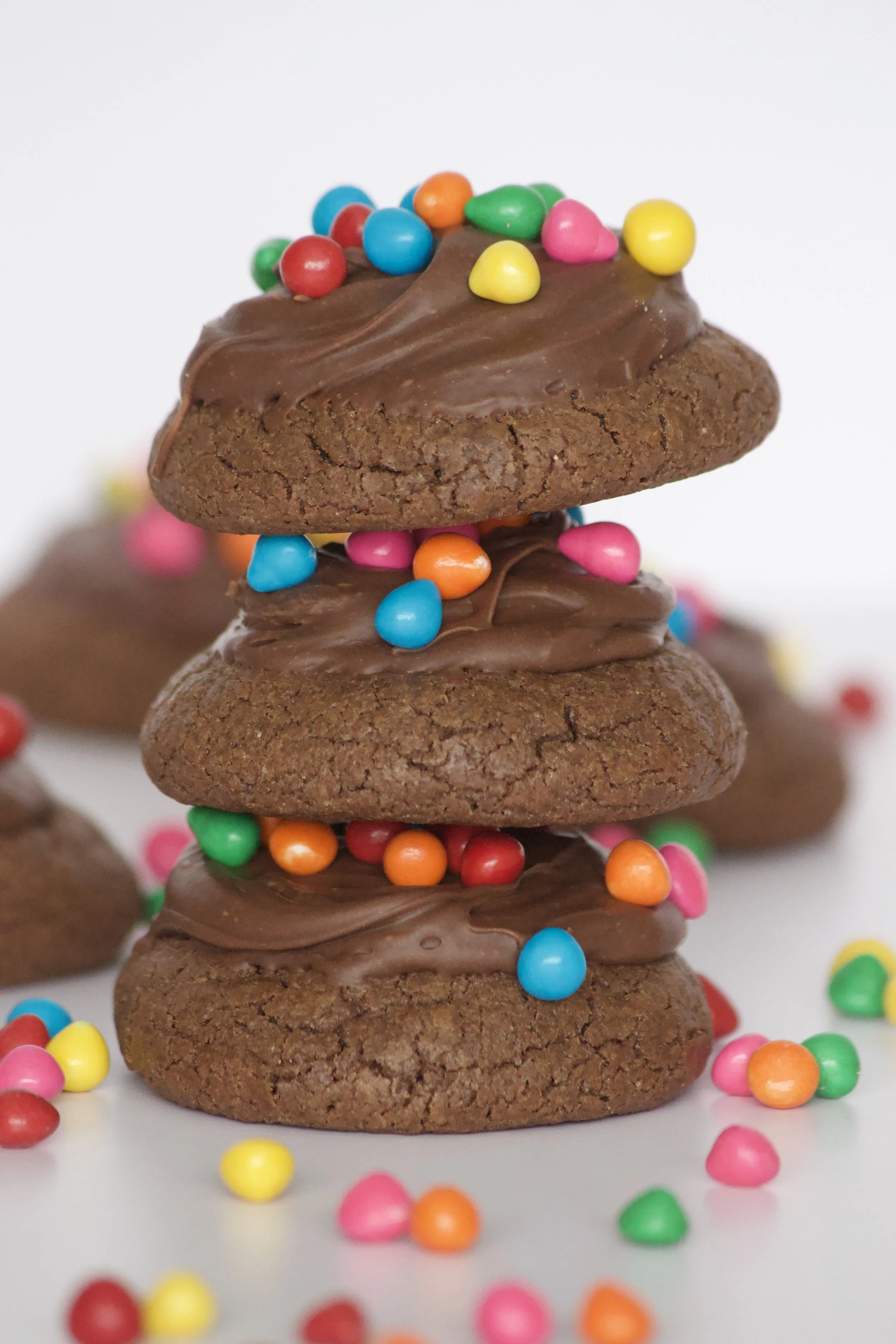 cosmic brownie cookies stacked