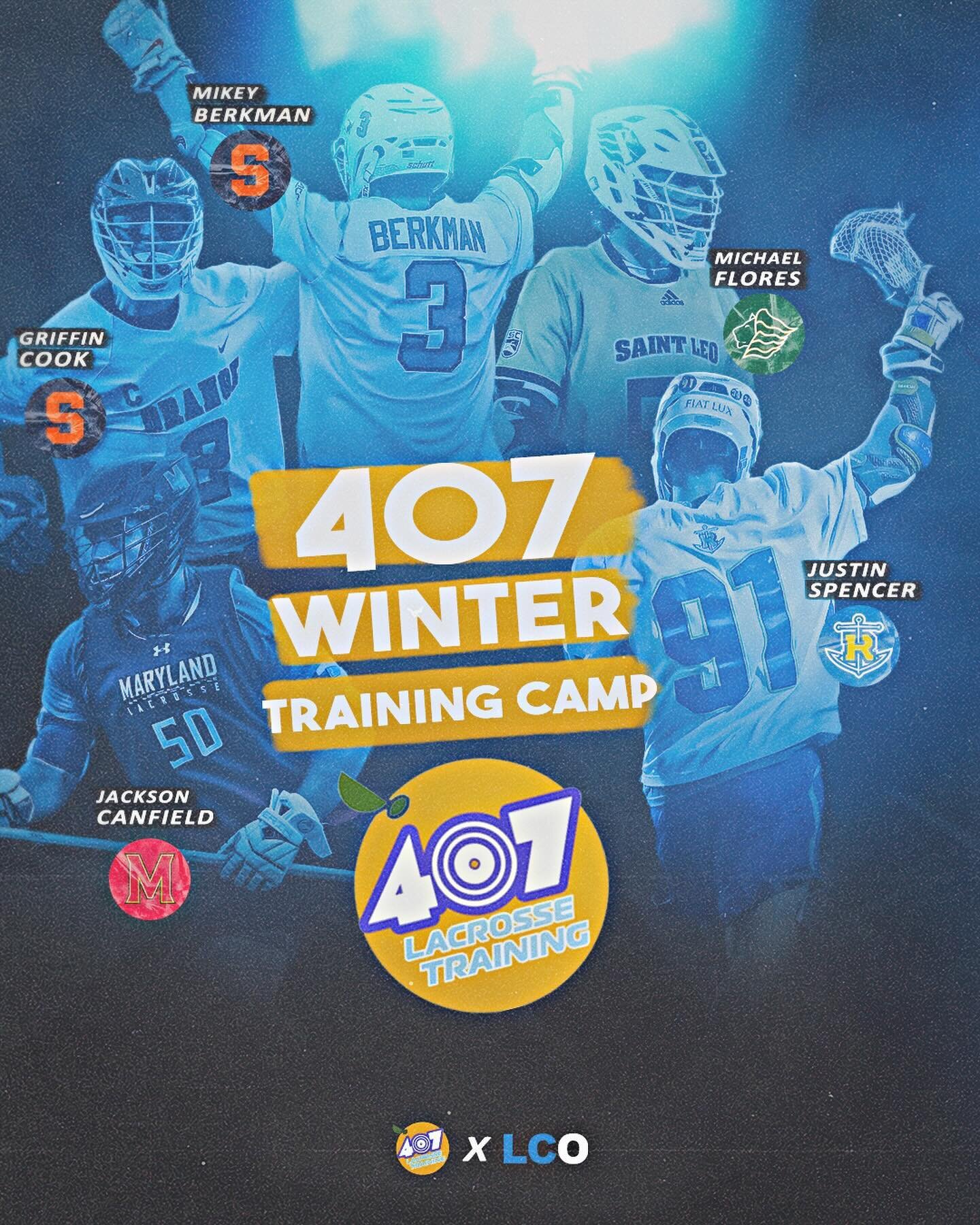 Excited to announce the 407 Winter Training Camp 🍊❄️

🗓️December 19 &amp; 20
📍Trinity Preparatory School
⌚️6-8pm

Learn from experienced D1 &amp; D2 players and get ready for the spring season. Giving away some @adrenalinelacrosse gear and 407 mer