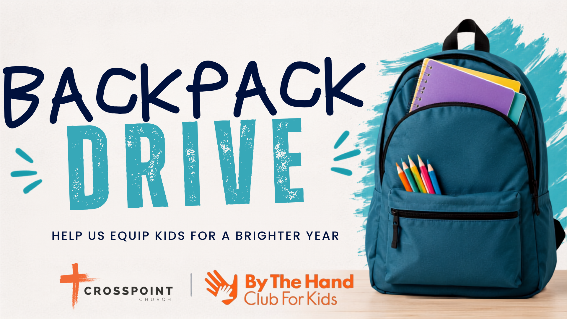 By The Hand Backpack Drive