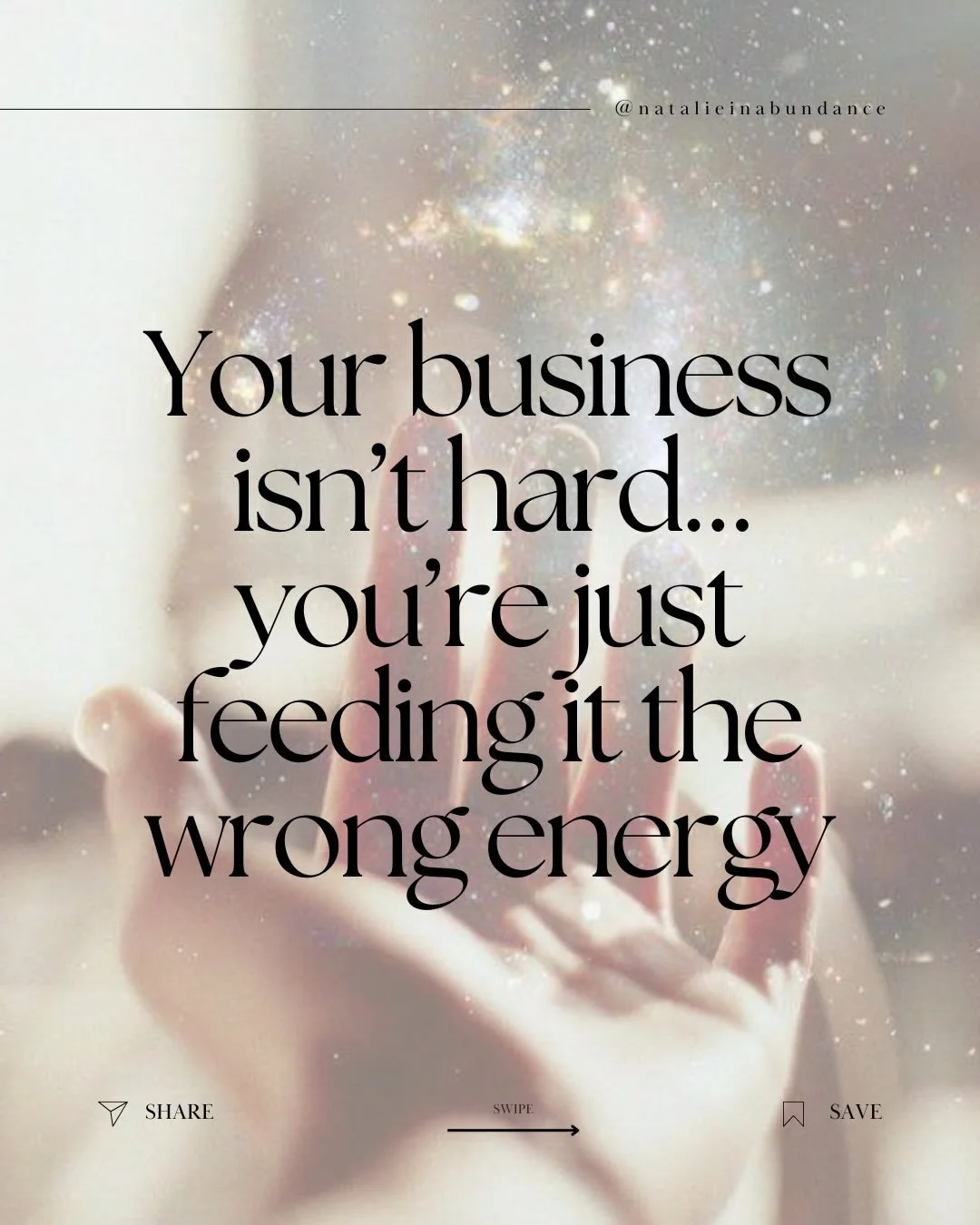 Your business isn&rsquo;t hard&hellip;
it&rsquo;s just responding to what you&rsquo;re bringing into it.

And I know that might not be what you want to hear&hellip;
but it&rsquo;s the thing that will actually set you free.

Because if your business w