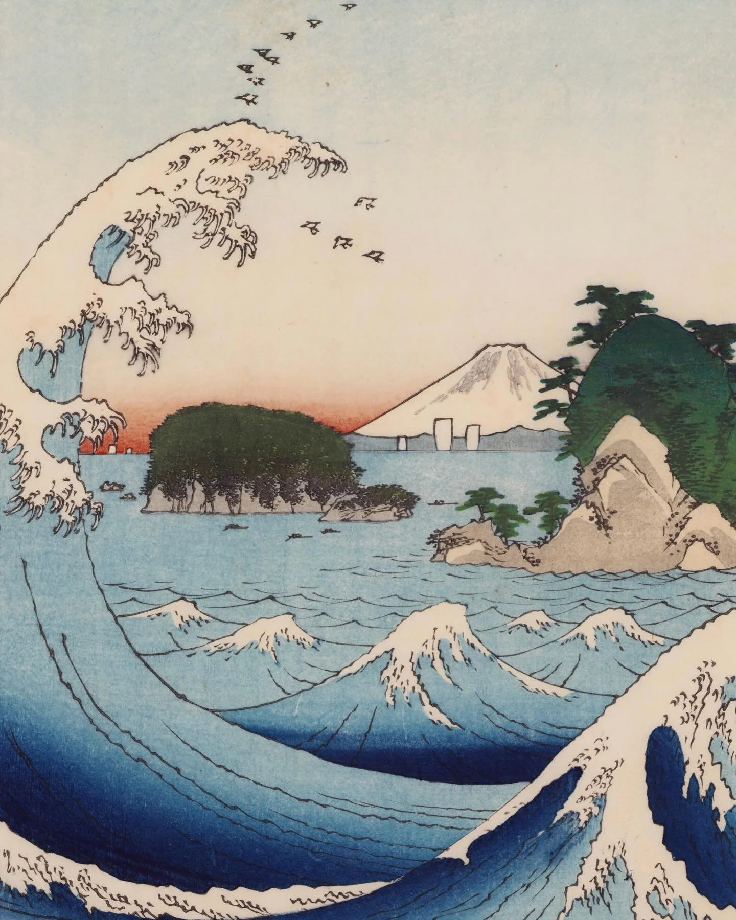 二代目歌川広重 Utagawa Hiroshige II (active 1826&ndash;1869)

諸國名所百景 相州  七里ヶ浜 Seven-Mile Beach in Sagami Province, from the series One Hundred Views of Famous Places in the Provinces

Ca.1859

For more information on the artwork visit the website in our bio
