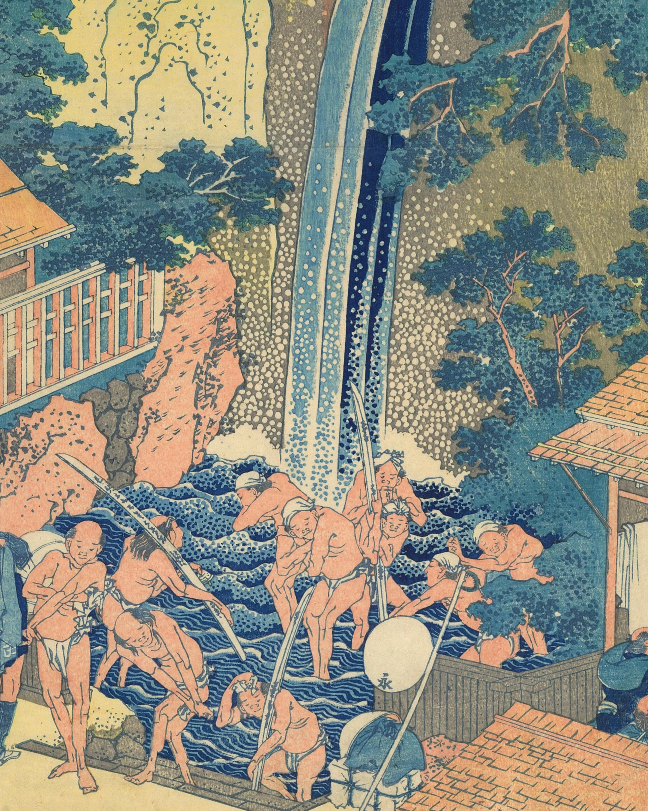 Edo-period waterfall therapy.

At first glance, it&rsquo;s a waterfall. Look closer, and you&rsquo;ll discover pilgrims bathing, meditating, and gathering beneath an icy mountain torrent.

This is Roben Waterfall at Oyama in Sagami Province, one of t