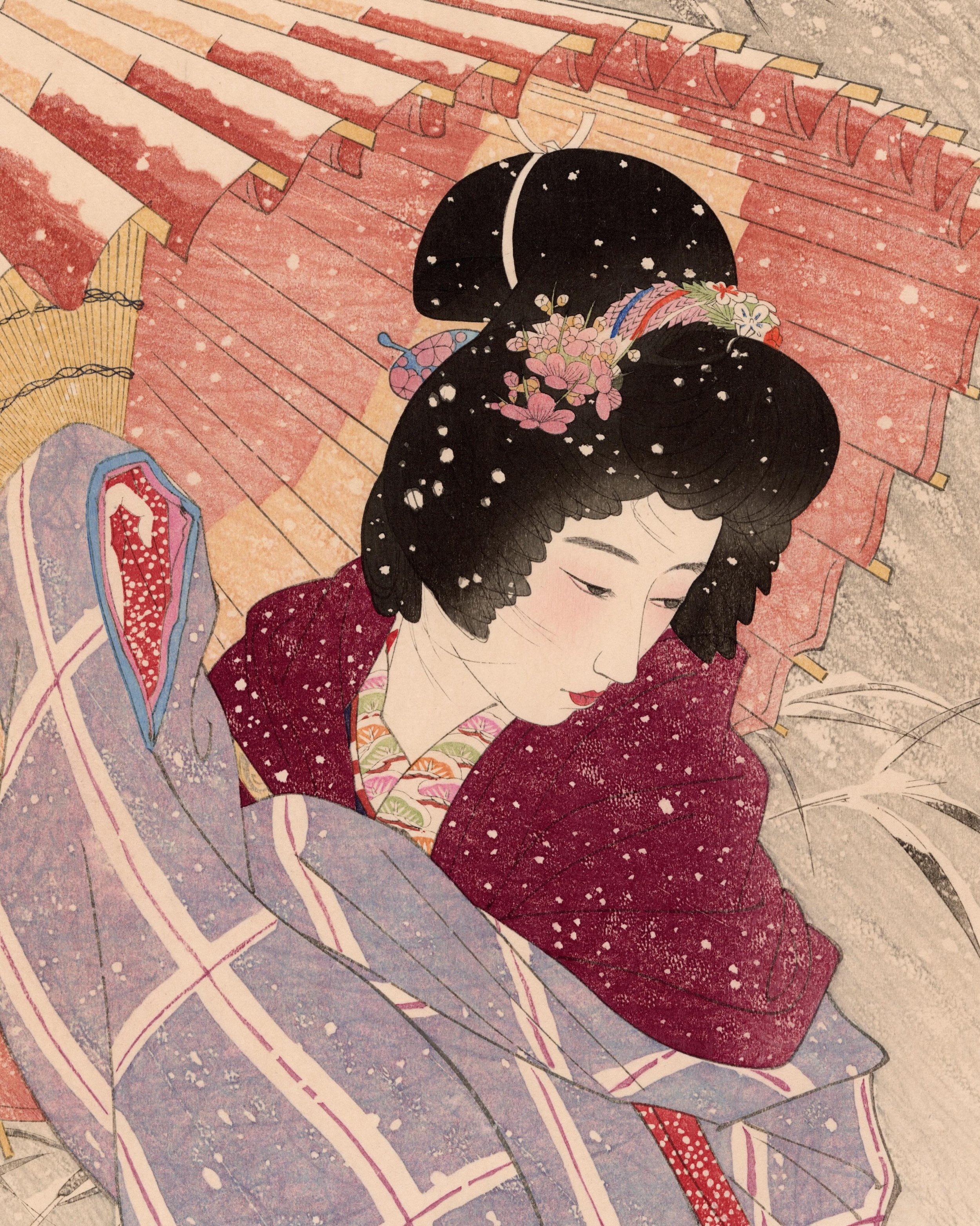 伊東深水 Ito Shinsui（1898-1972）

現代美人集 第二輯　吹雪 Snowstorm, from the series of The Second Series of Modern Beauties

Ca,1932

For more information on the artwork visit the website in our bio.
&middot;
&middot;
&middot;
&middot;
&middot;
#artofukiyoe #ukiyoe