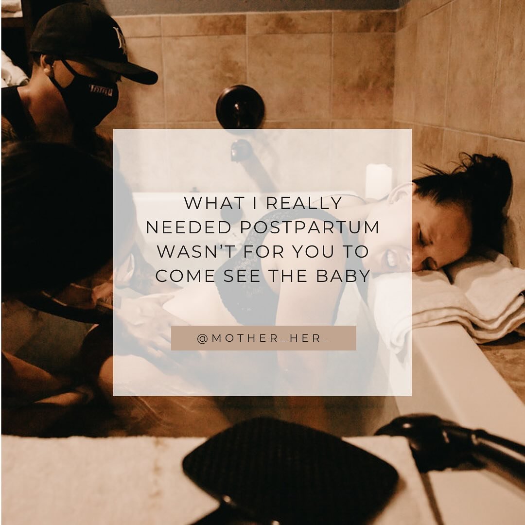 It's not up to our friends or families to know these things. The sense of a village seems to have been lost. It's up to us to model fourth trimester rest, to build a registry for a postpartum doula, to ask for a meal train, and get pelvic floor thera