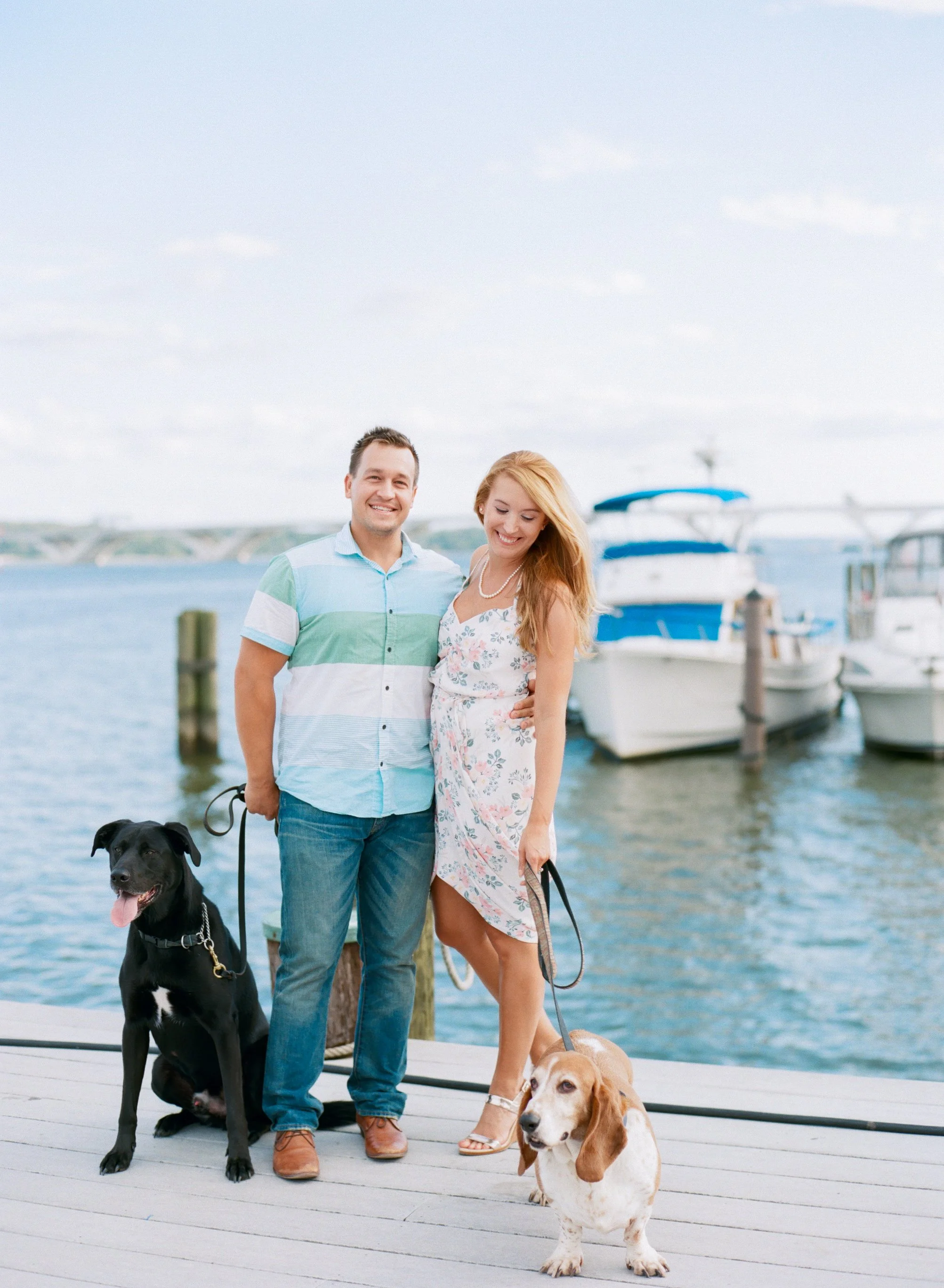 Couple with their dogs