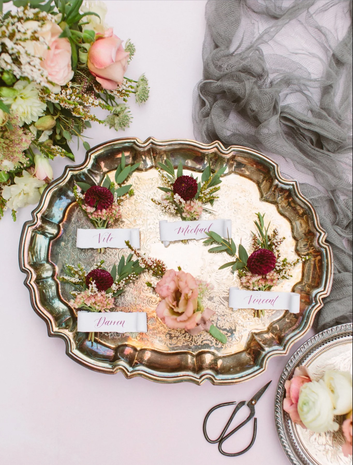 Wedding details flat lay