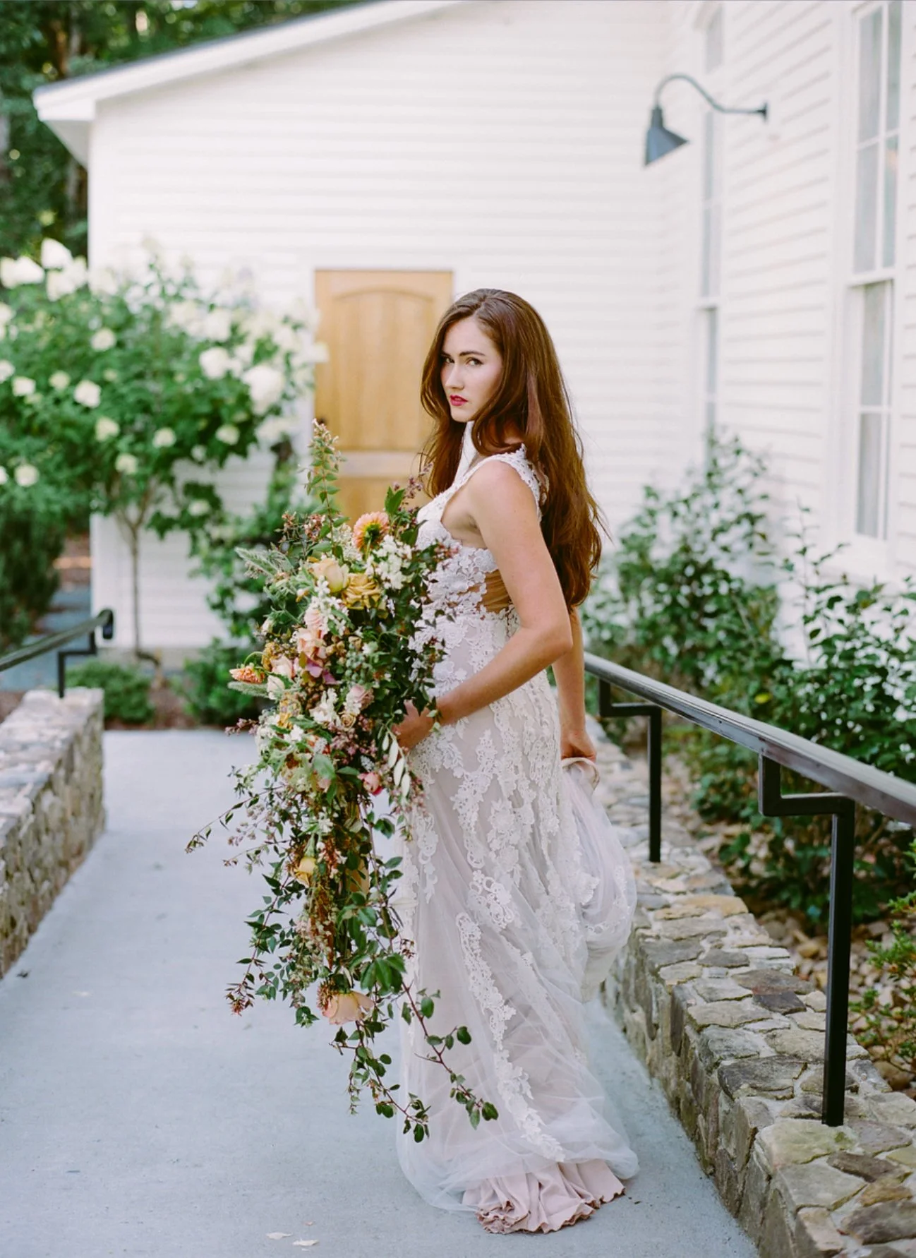 Bride with big bouquet 