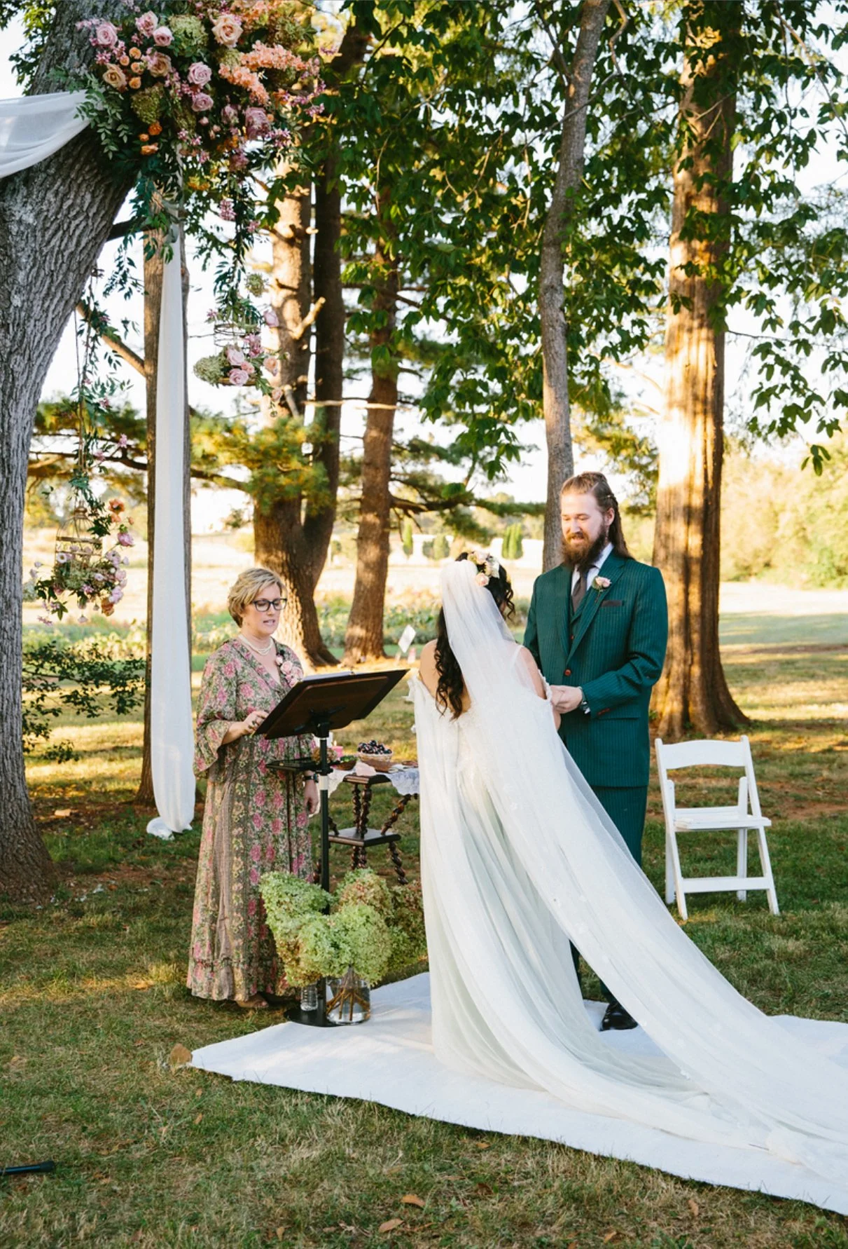 Wedding ceremony at hope flower farm Virginia 