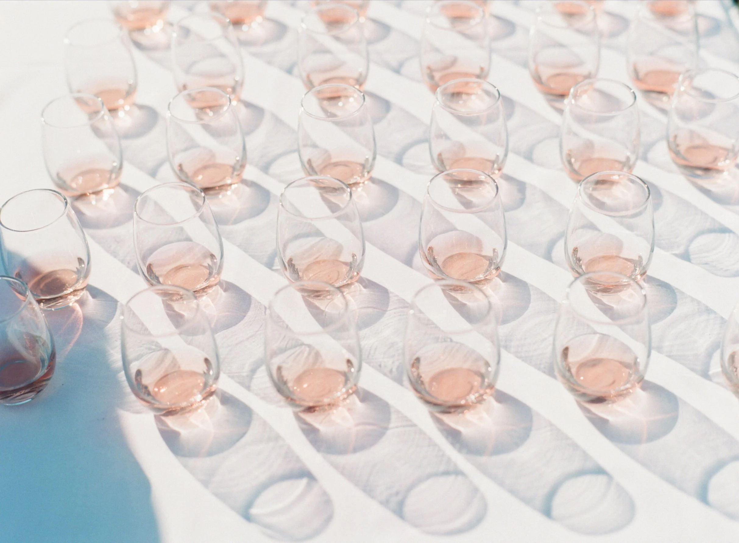 Wedding details glasses of wine