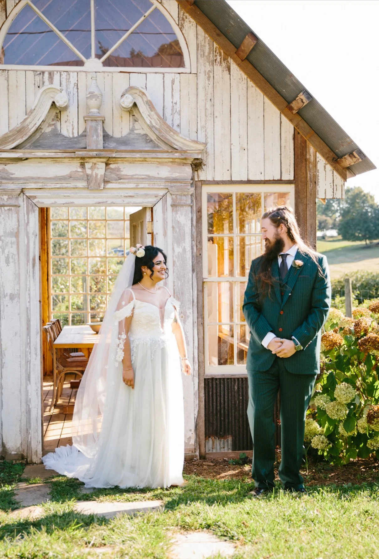 Wedding photo at hope flower farm Virginia 