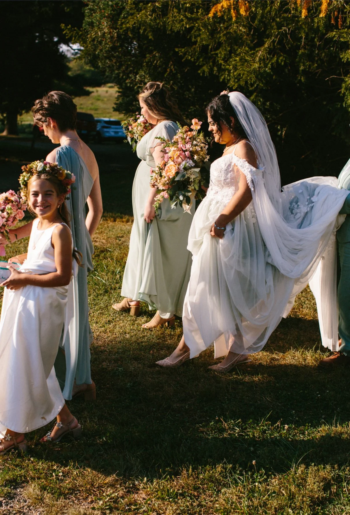 Wedding party at hope flower farm Virginia 