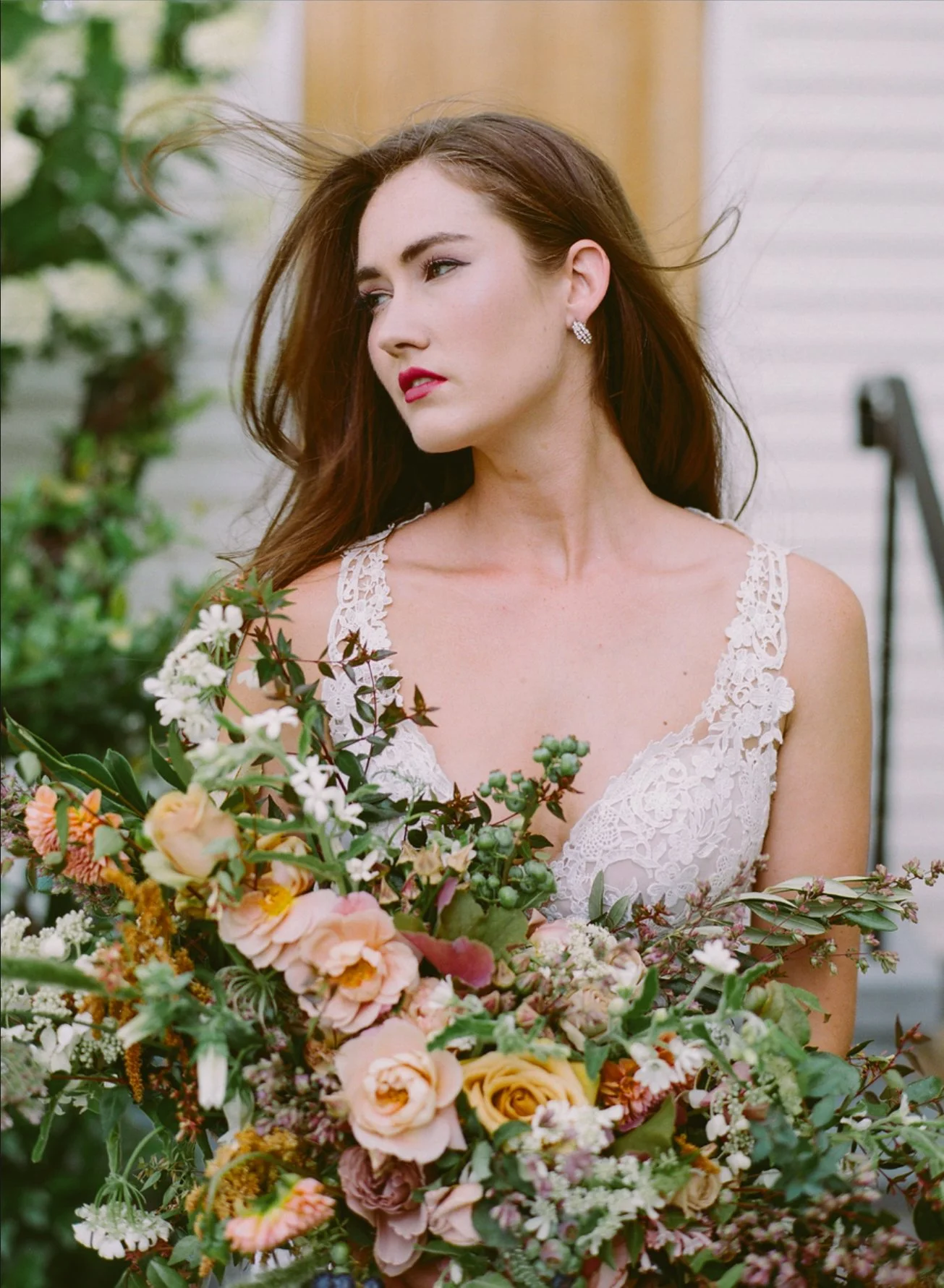 Bride with big bouquet 