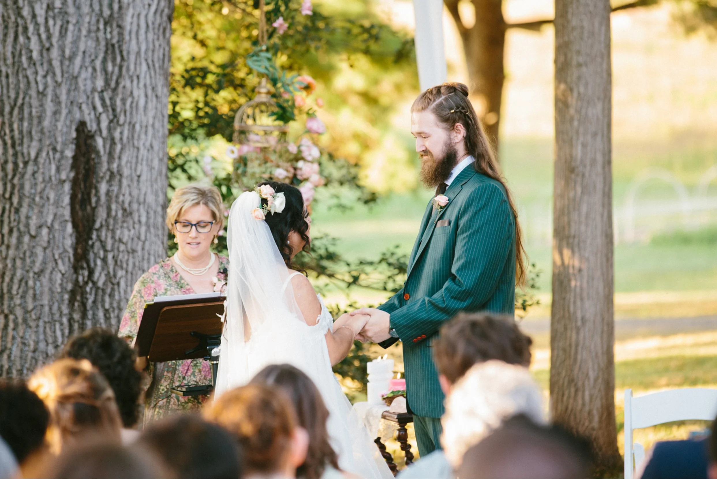 Wedding ceremony at hope flower farm Virginia 