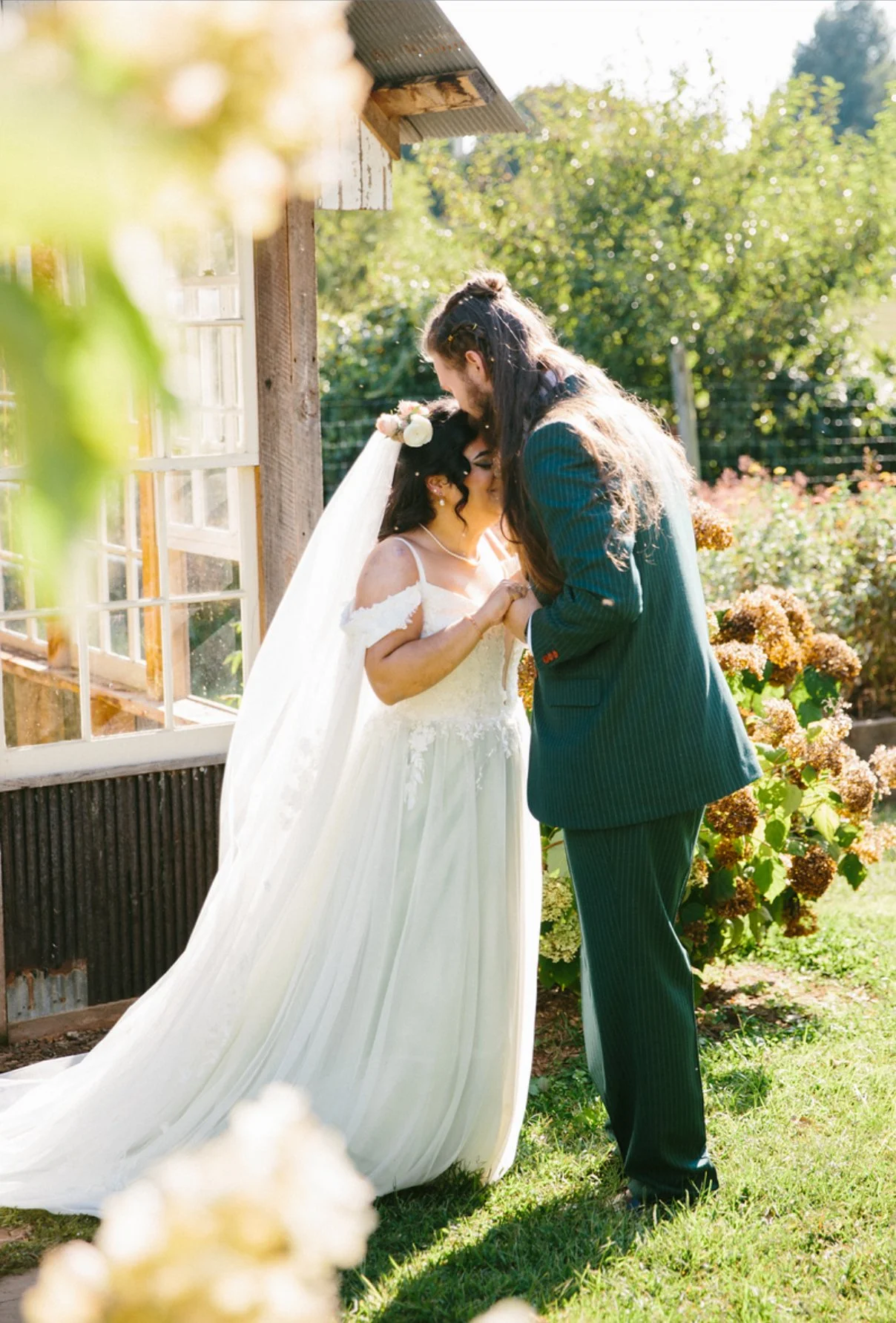 Wedding photo at hope flower farm Virginia 
