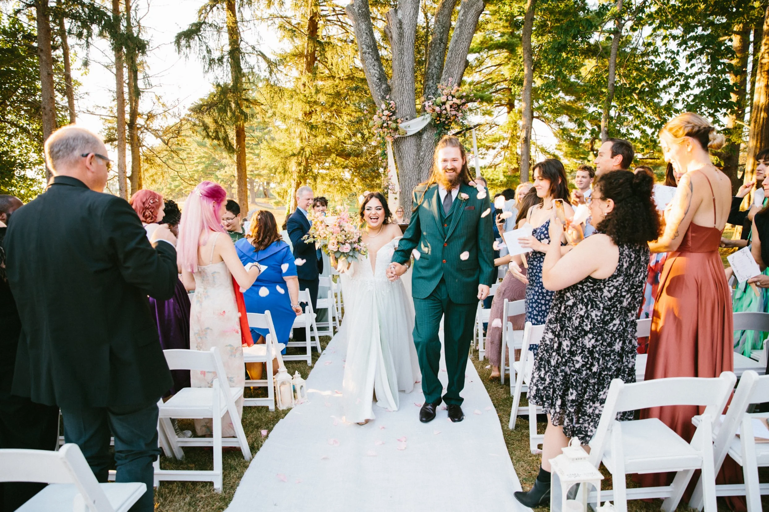 Wedding ceremony at hope flower farm Virginia 