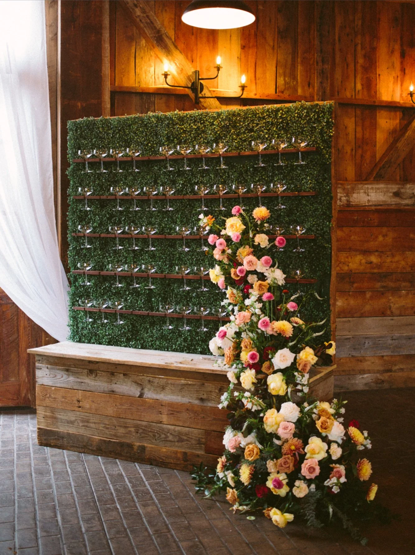 Luxury wedding flowers at wedding reception