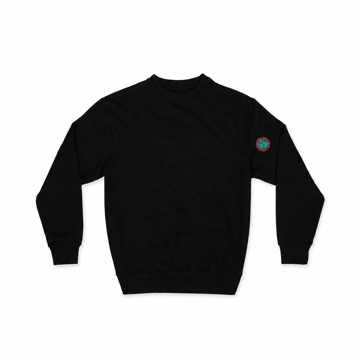 Black sweatshirt with repositioned globe logo.png