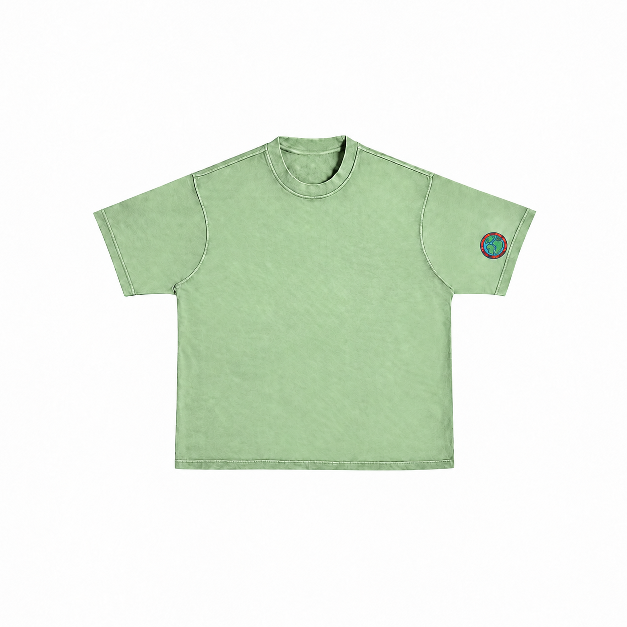Sage green T-shirt with globe logo (1).png
