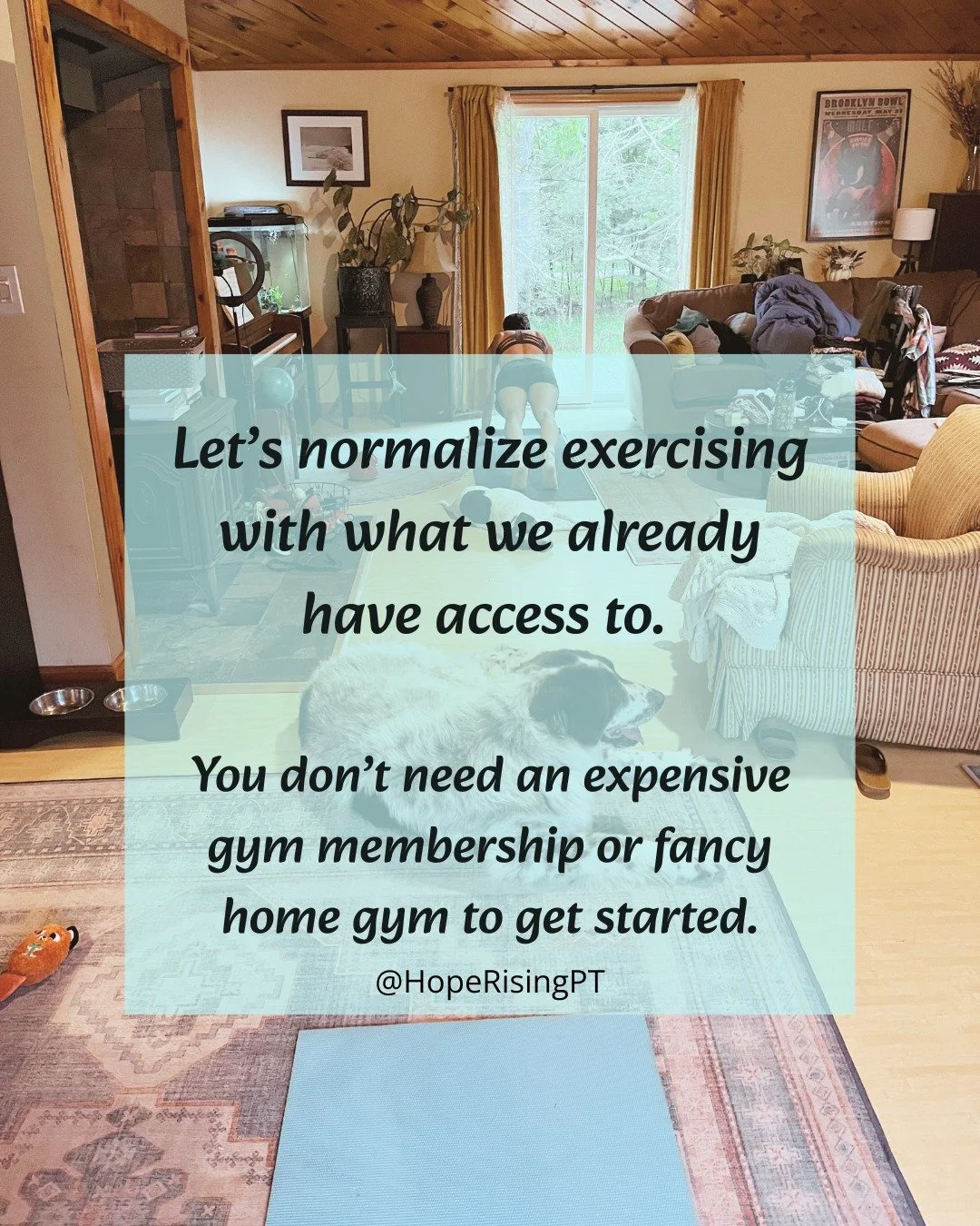 Let's normalize exercising with what we already have and making movement accessible to everyone.

Your body is your most incredible piece of equipment, and mindful movement doesn't require anything more than a willingness to connect with it.

Ready t