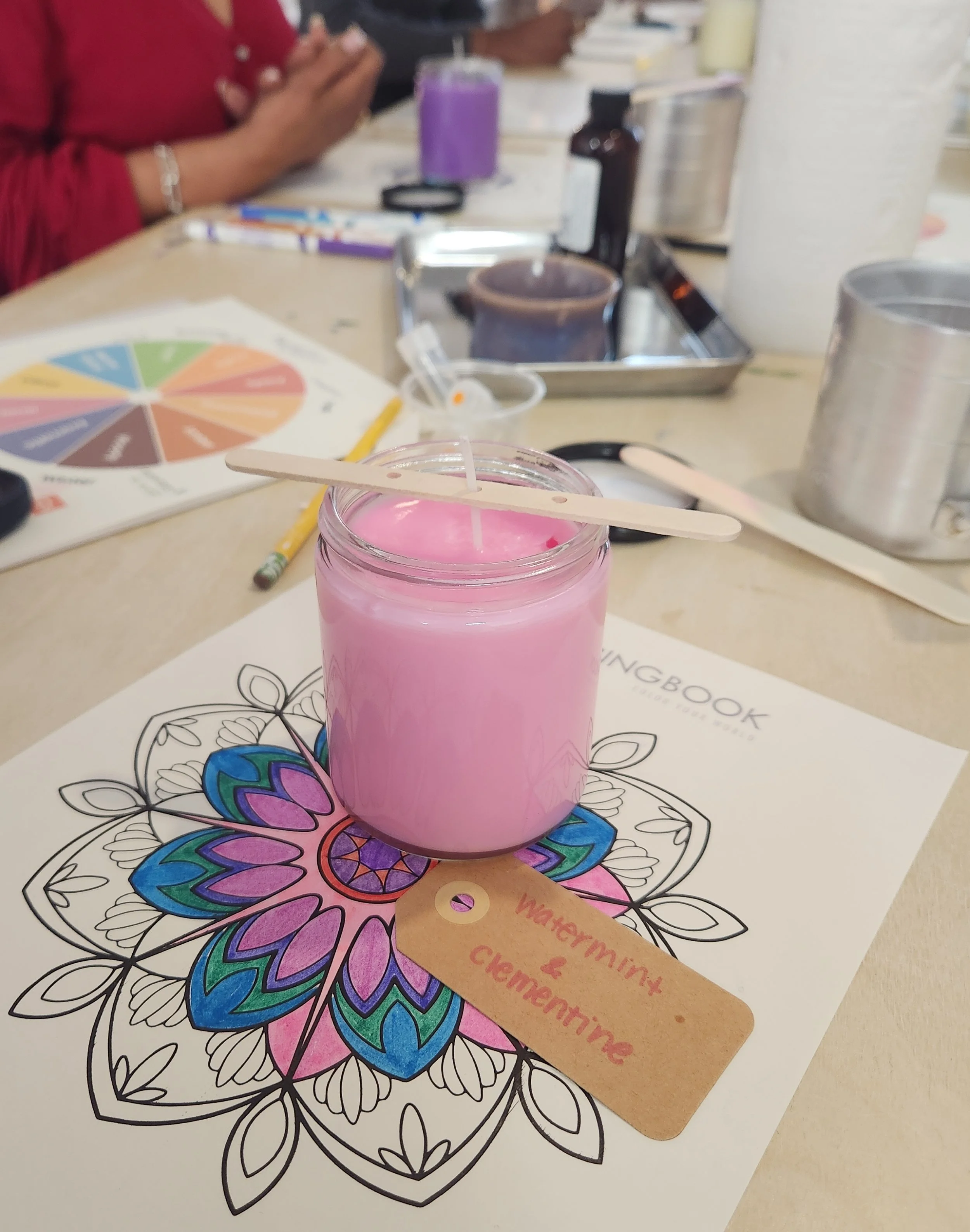 Colorful custom candles