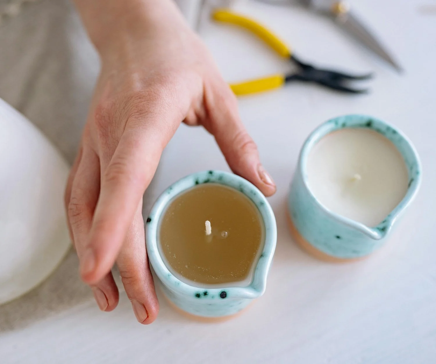 Beginner candle making pottery workshop