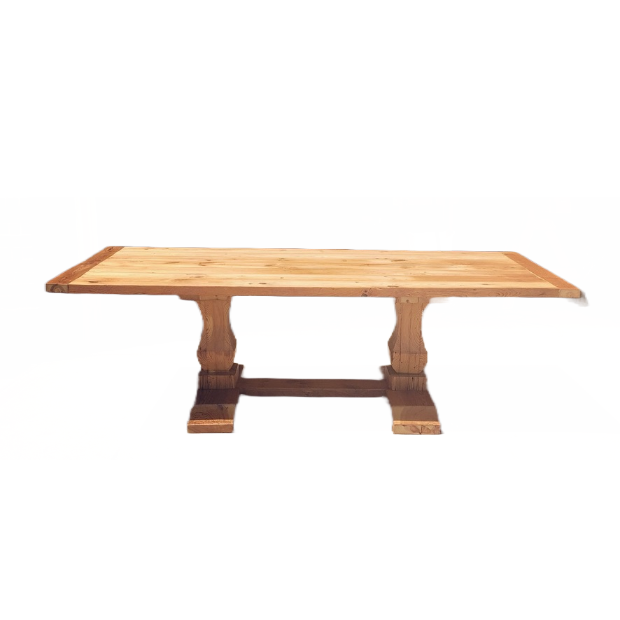 Hand Carved Long Leaf Pine Dining Table