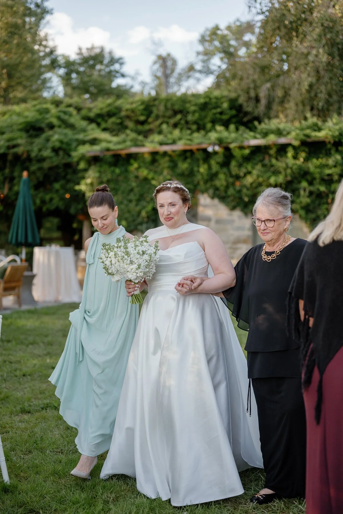  Processional in the garden at a Middleburg Virginia micro wedding 