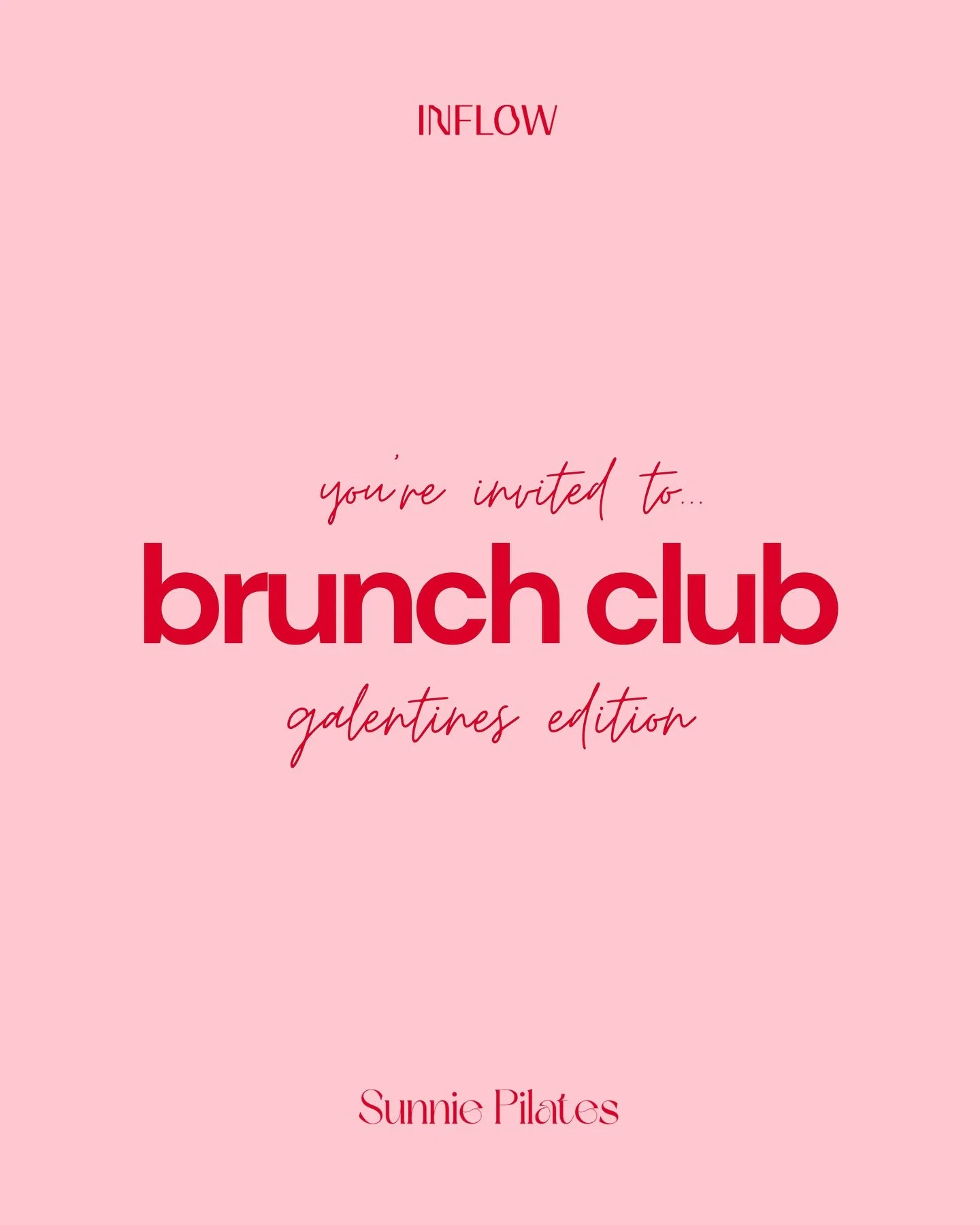BRUNCH CLUB IS BACK 🩷

Sunnie Pilates and Inflow Pilates are teaming up to bring you a very special Valentine&rsquo;s Day Brunch Club. 

Join us at Luma Space, 12/13 Kayleigh Drive, Buderim on February 14 for Pilates and Brunch.

Bring your best ene