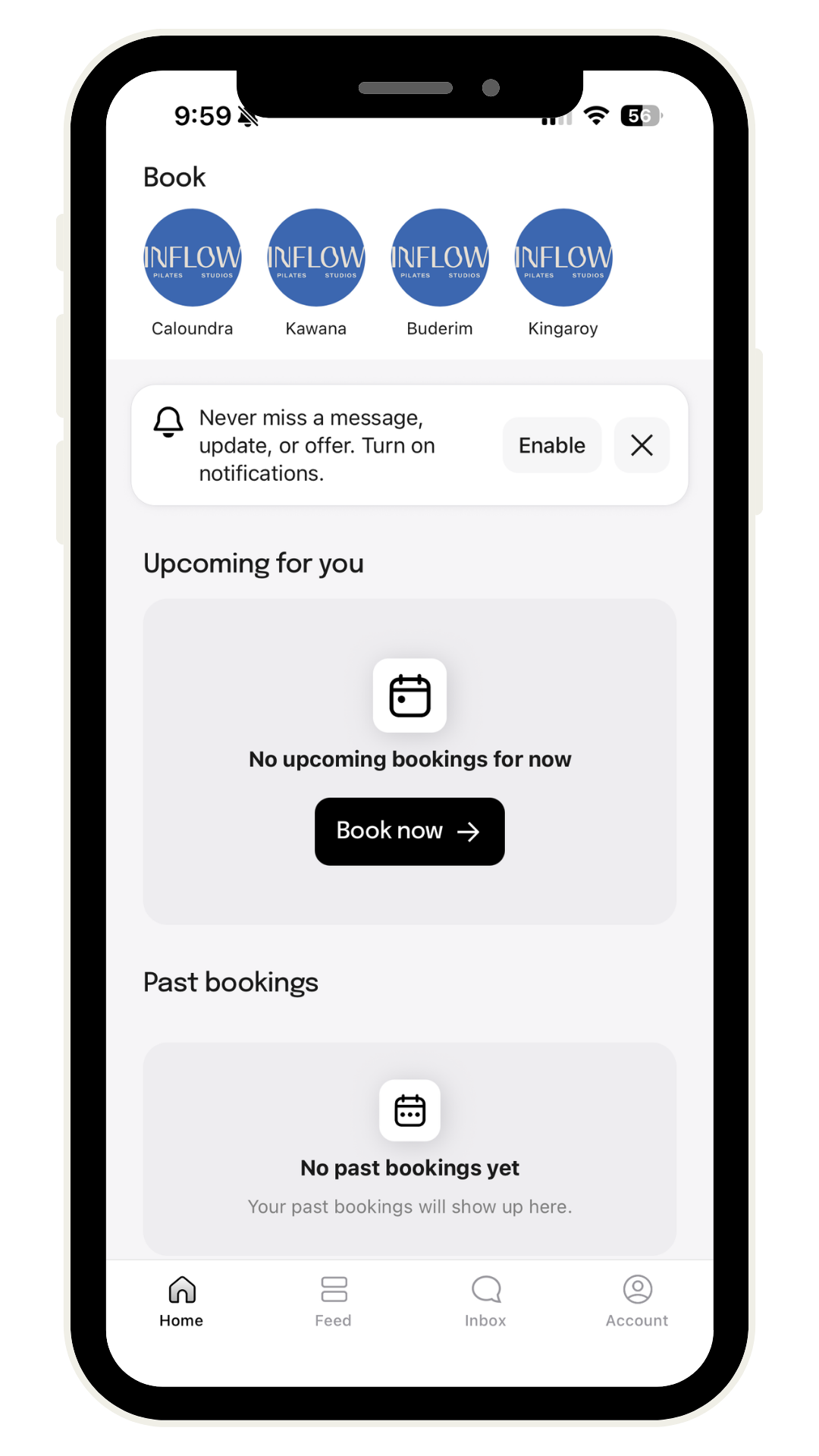 Booking Pilates in Buderim through iPhone