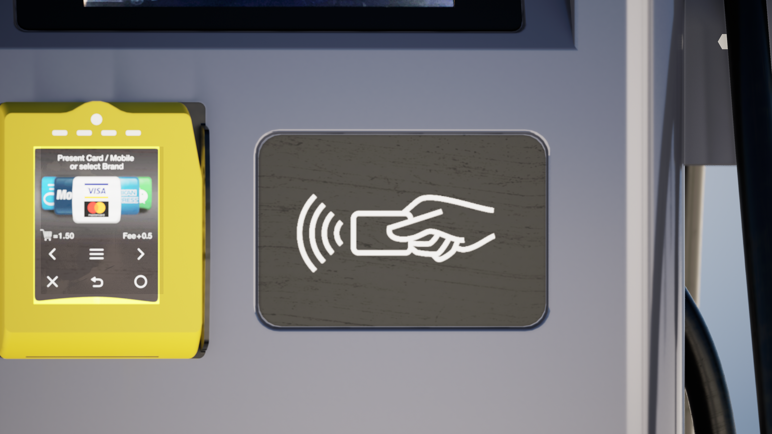 Czytnik RFID umożliwiający szybką autoryzację użytkownika na stacji ładowania AC Xchange Select.