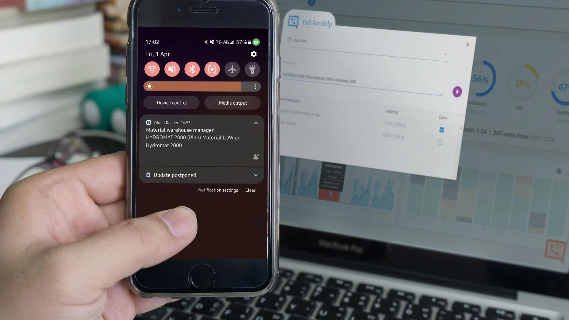 GlobalReader operator virtual andon system notification
