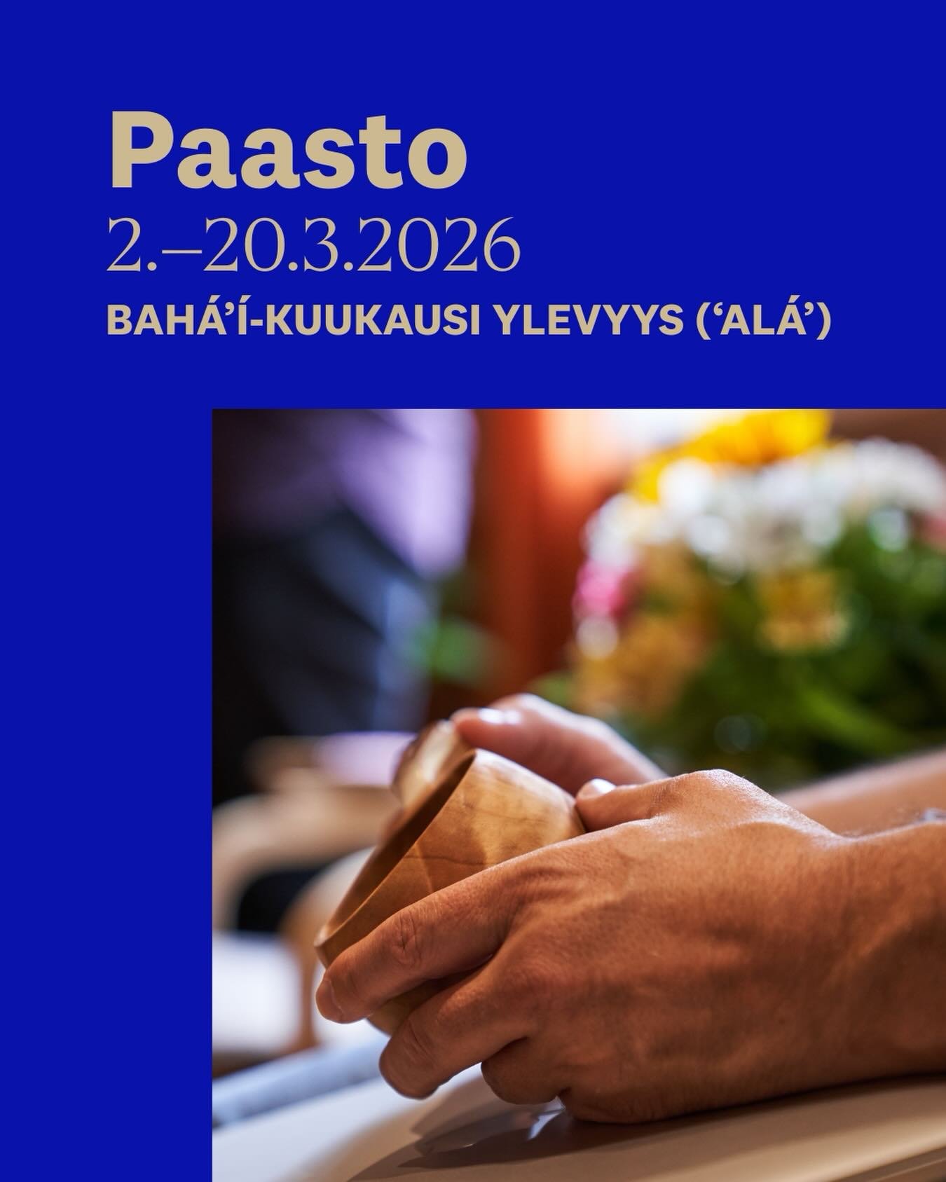 Bah&aacute;&rsquo;&iacute;-paastokuukausi, ylevyys (&lsquo;al&aacute;&rsquo;), on alkamassa! 🙏 💛 Paasto on aikaa rukoukselle, mietiskelylle ja sis&auml;iselle kasvulle. Fyysisest&auml; ravinnosta luopuminen auttaa meit&auml; sis&auml;isen kompassin