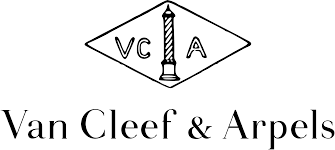 Logo with a monument or obelisk between the letters 'VC' and 'A', and the text 'Van Cleef & Arpels' beneath it.