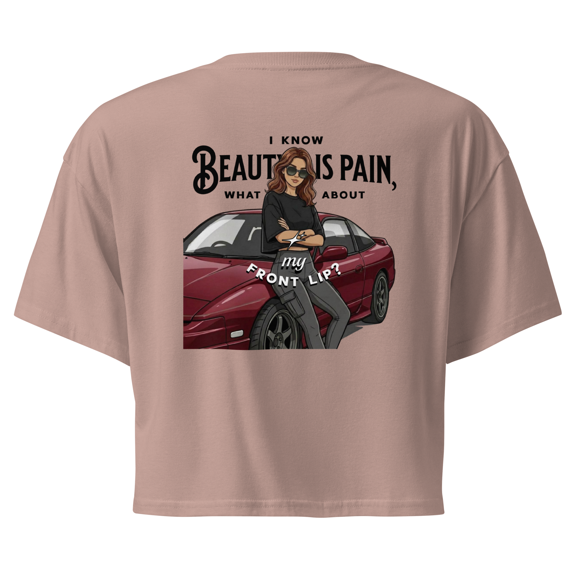 Beauty is Pain — Hazy Pink Crop Top