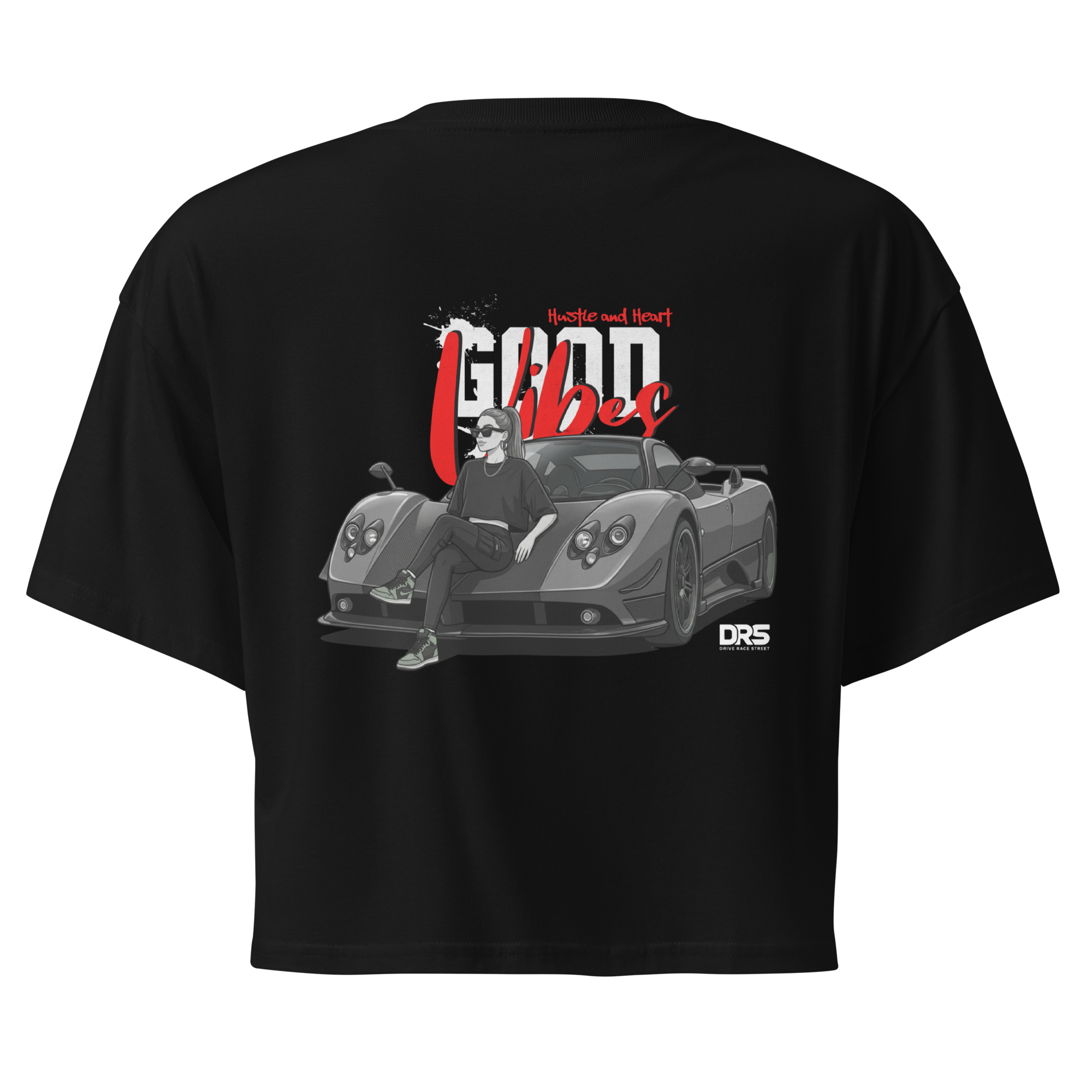 Good Vibes Hustle and Heart | Women's Pagani Zonda Graphic Crop Top
