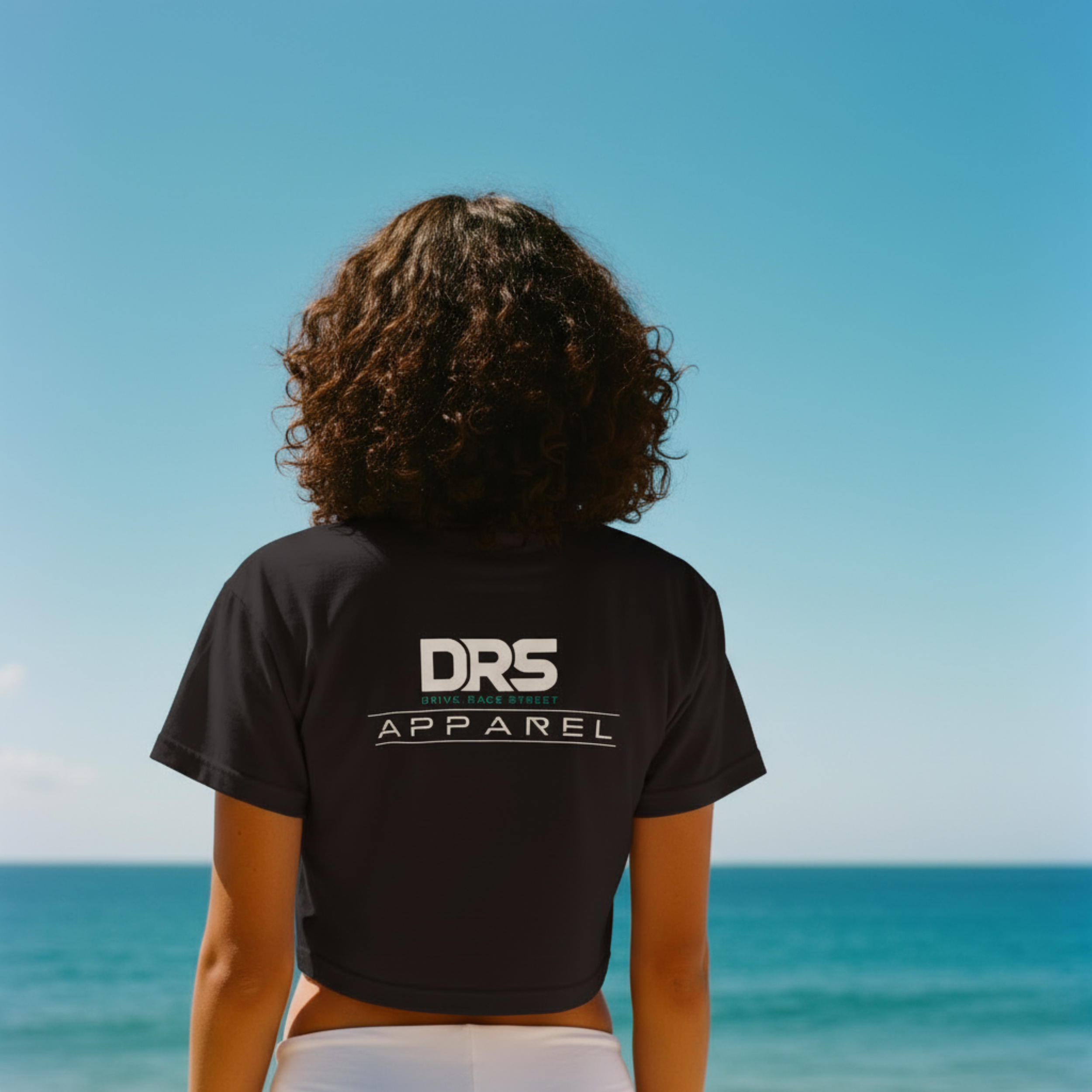 DRS Custom — Official Logo Black Crop Top