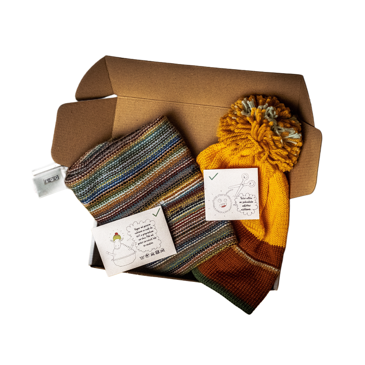 Illustrations and design for care instructions cards