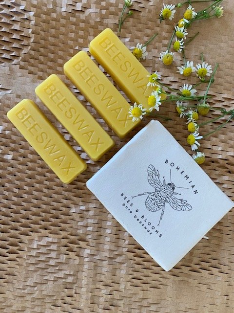 100% NATURAL PURE AUSTRALIAN BEESWAX blocks **Set of FOUR 15g blocks** free postage