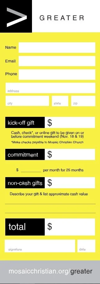 Commitment Card