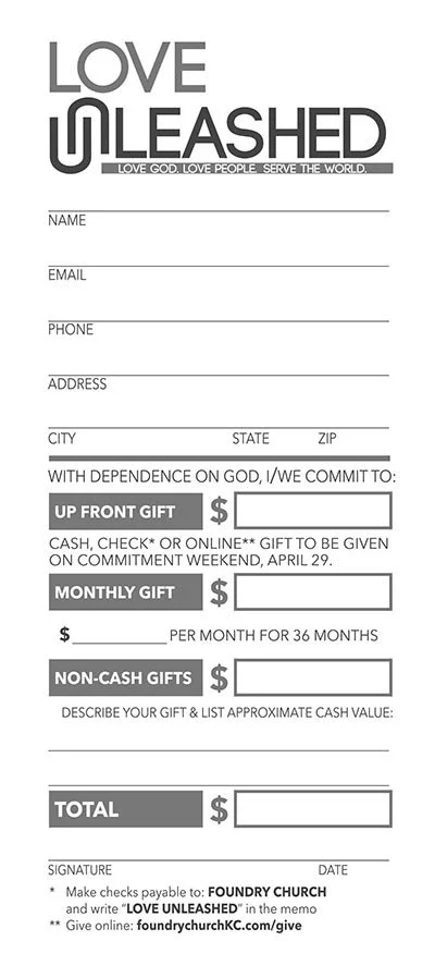 Commitment Card