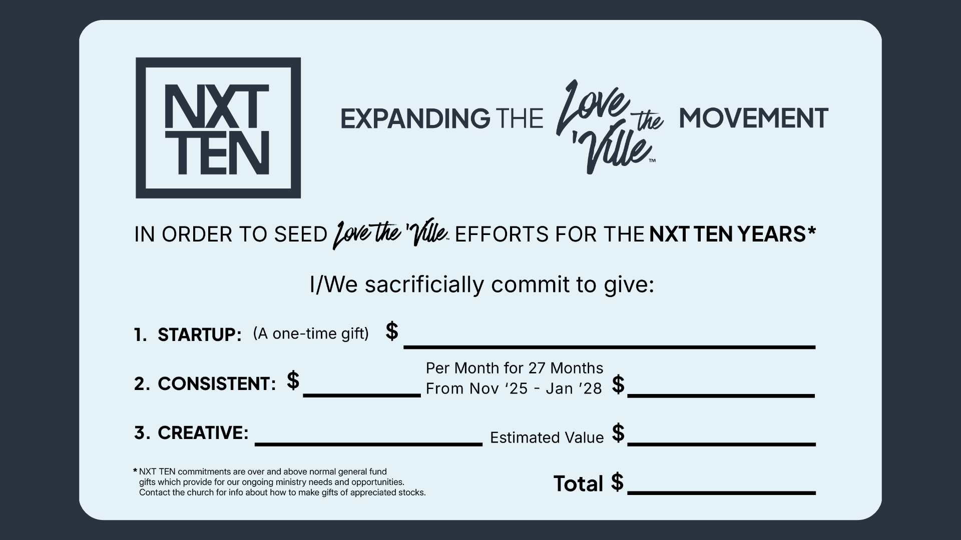 Commitment Card - Front